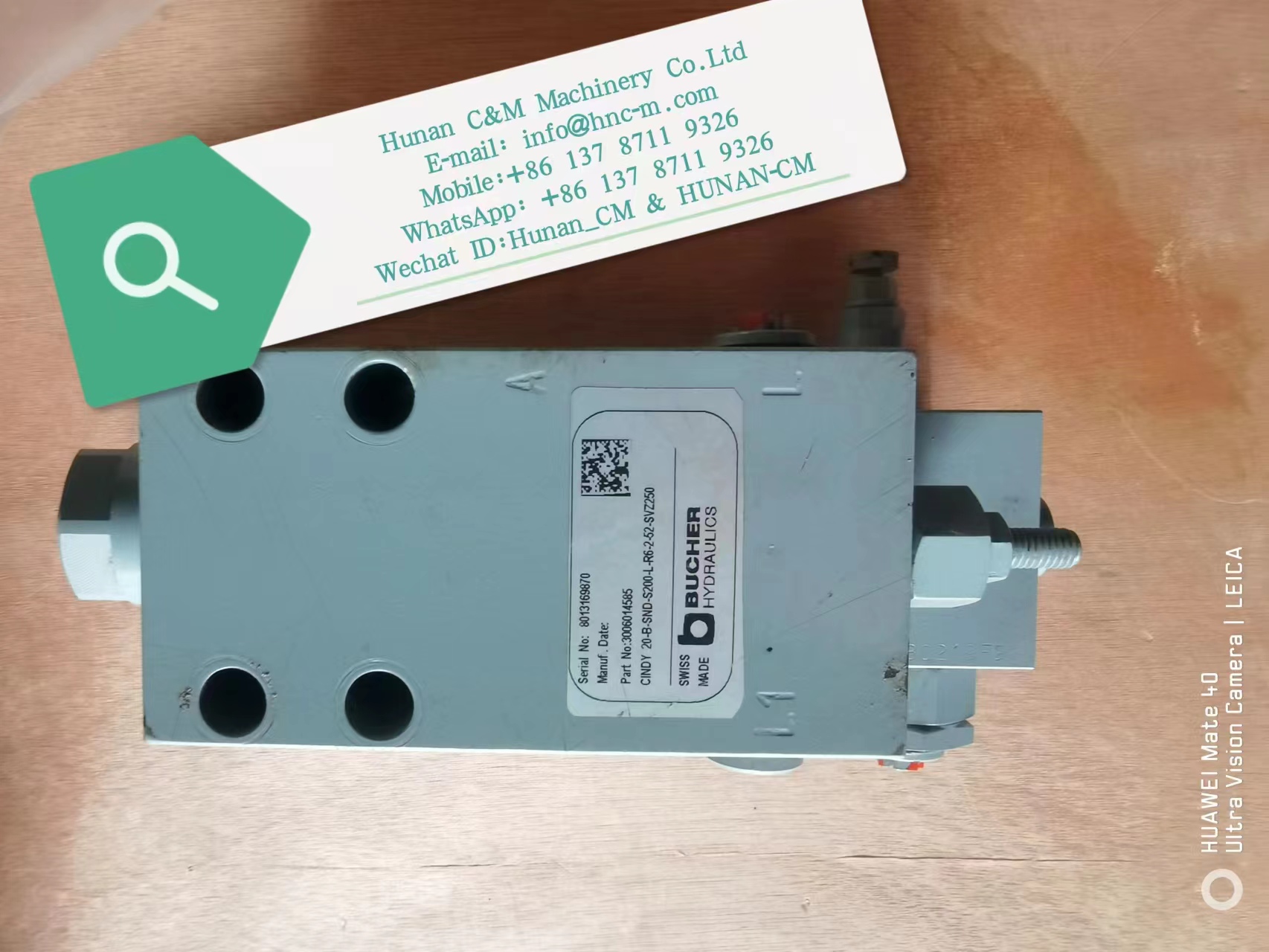 ZOOMLION QY70V532 Derricking balance valve 1010300092 CINDY-20-B-SND-L-R6-2-52-SVZ250\C