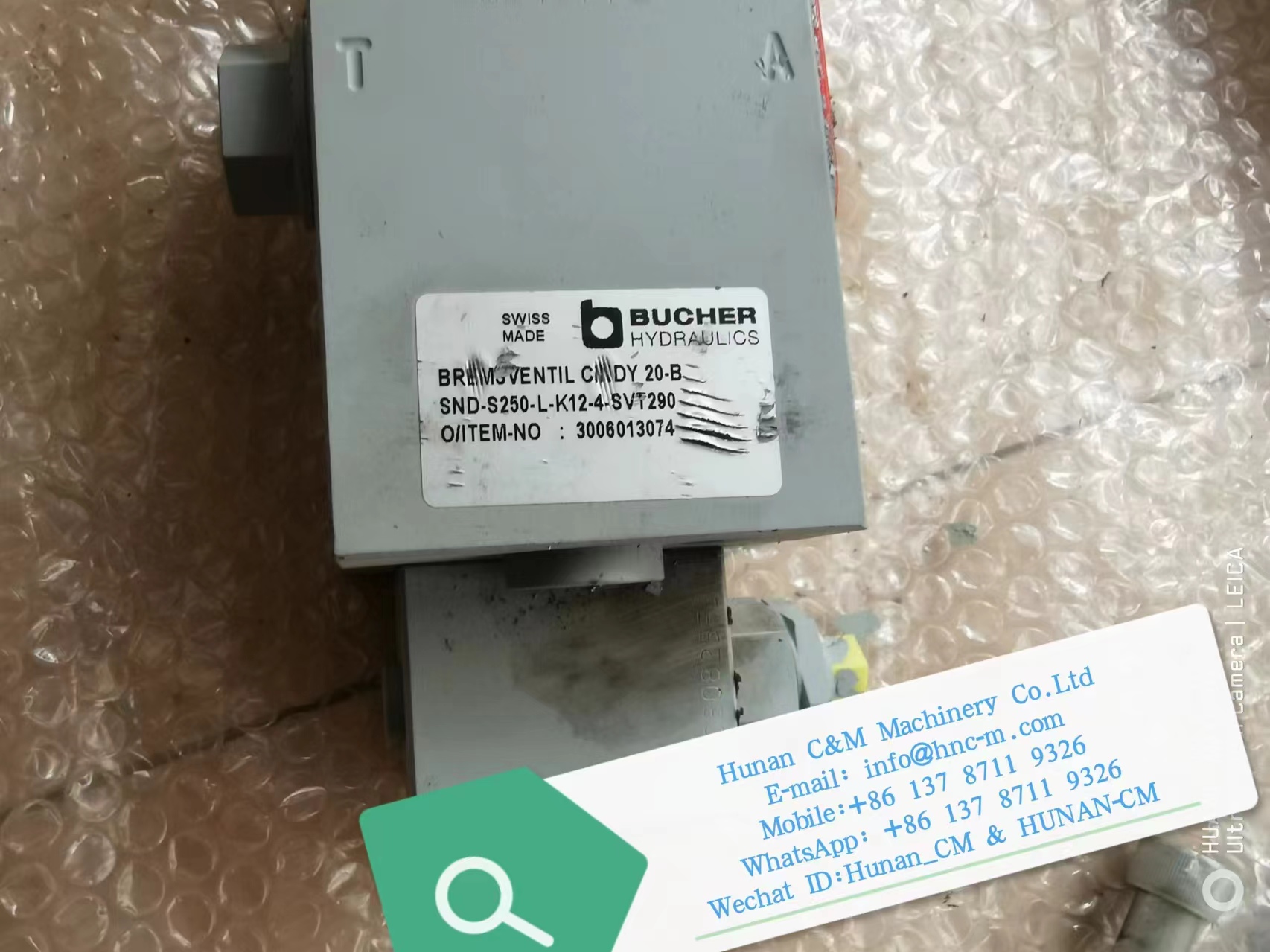 ZOOMLION truck crane QY70V winch balance valve Bucher hydraulic  CINDY 20-B-SND-S250-L-K12-4-SVT290 3006013074 